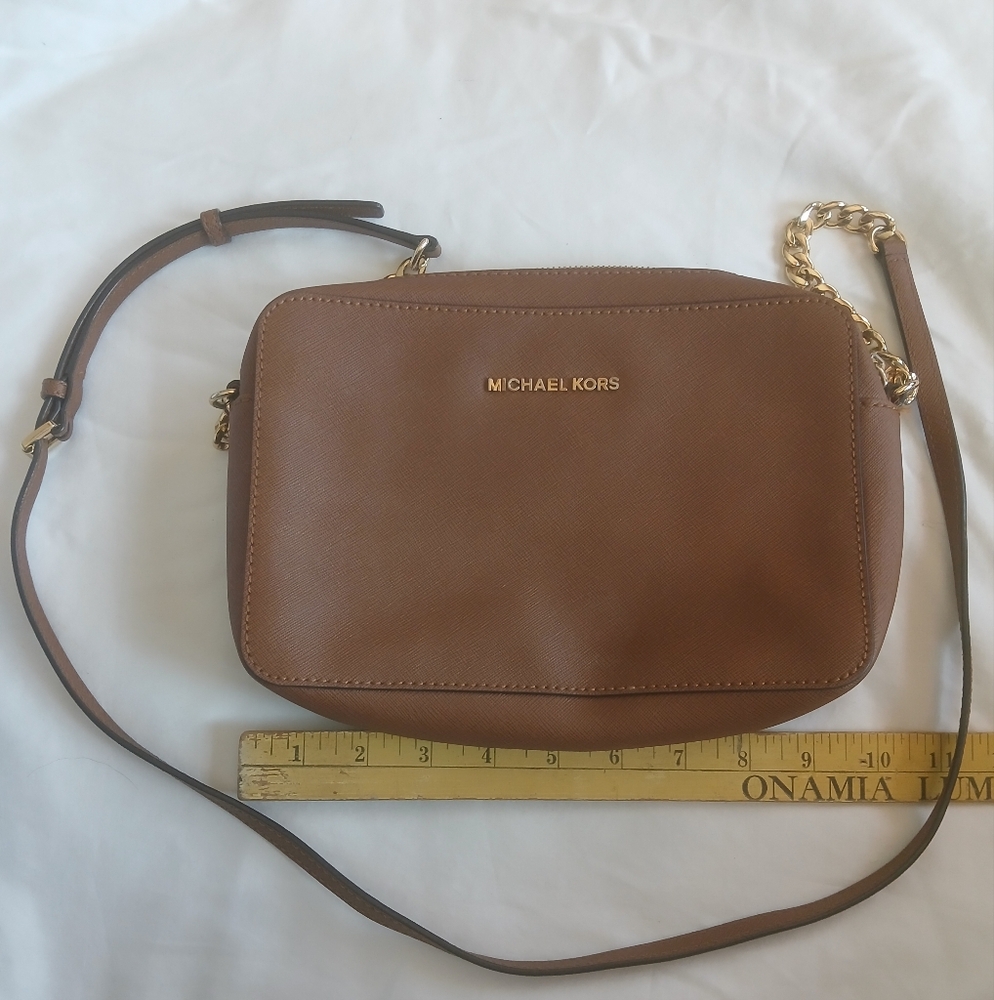 Michael Kors Brown Crossbody Bag with Gold Hardware